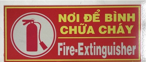 Bảng hướng dẫn Nơi để bình chữa cháy