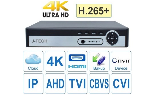 Đầu ghi hình camera AHD/TVI/CBVS/IP 4 kênh J-TECH UHY6604