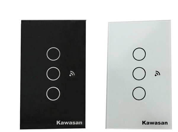 Công tắc cảm ứng hẹn giờ 3 nút có viền KAWA CT3C-WIFI(B/W)
