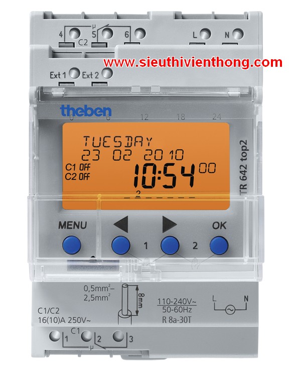 Công tắc hẹn giờ kỹ thuật số THEBEN TR 642 top2