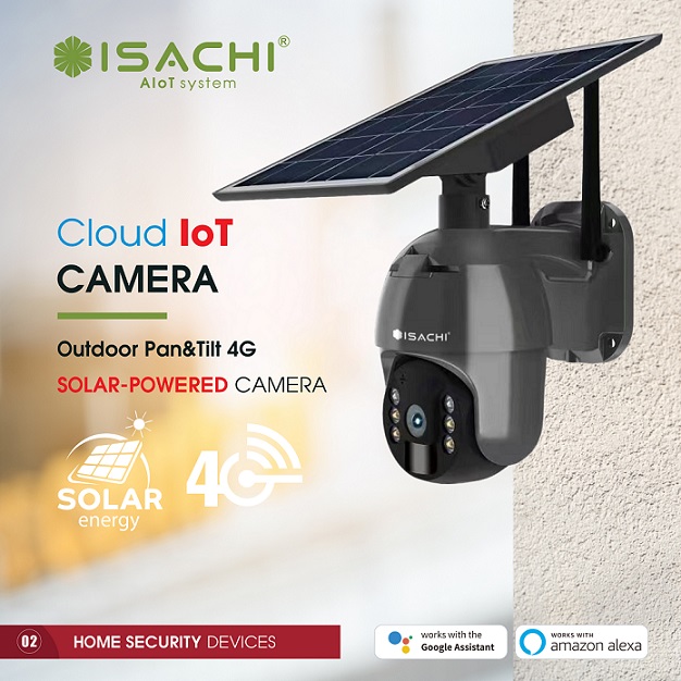 Camera 4G sử dụng năng lượng mặt trời ISACHI SC-PT04GB